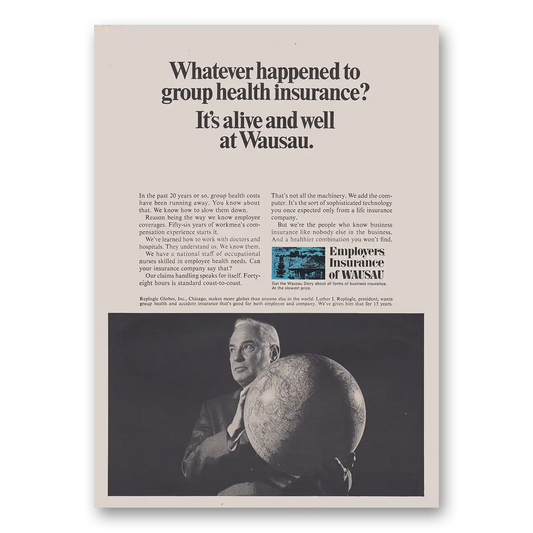 1968 Employers Insurance of Wausau Group Health Insurance Vintage Magazine Print Ad