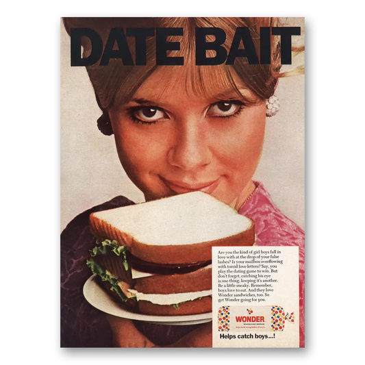 1968 Wonder Bread Date Bait Vintage Magazine Print Ad