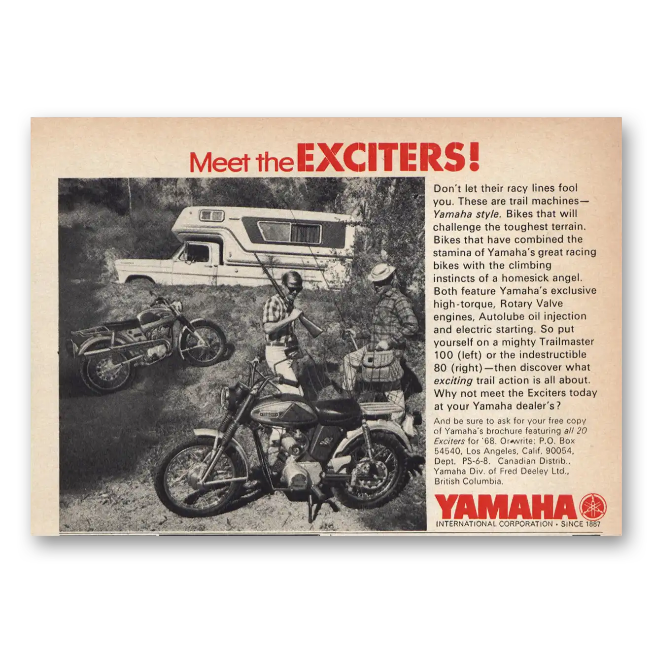 1968 Yamaha Meet the Exciters Vintage Magazine Print Ad