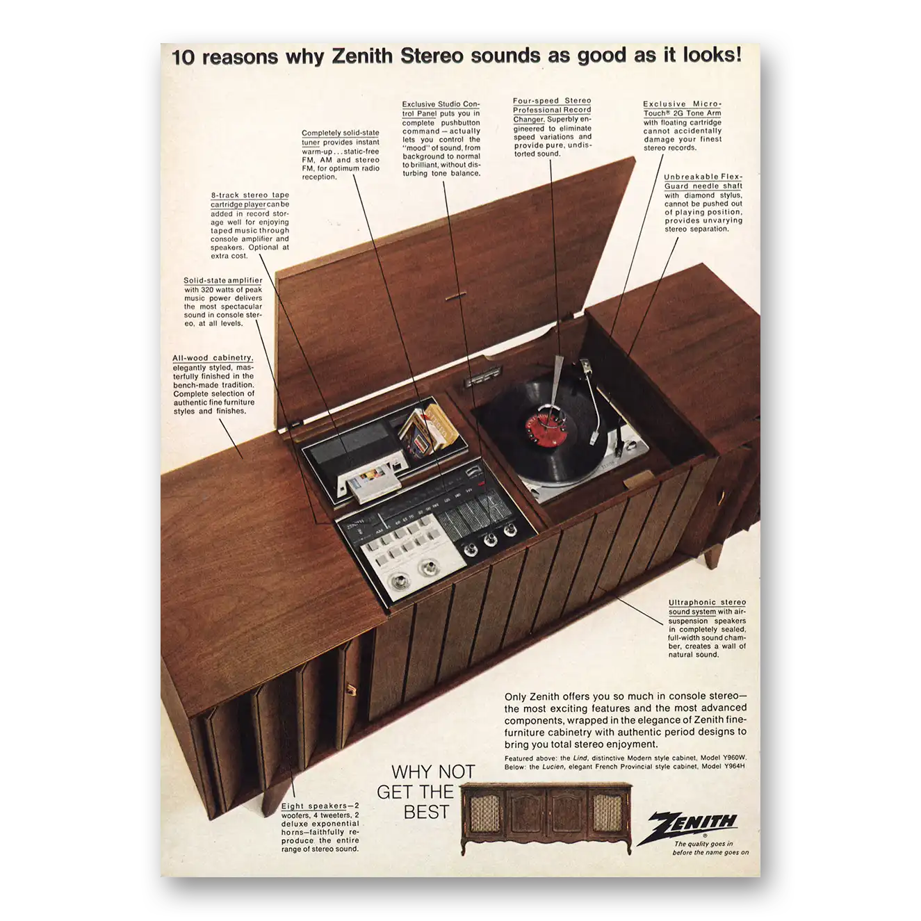 1967 Zenith Stereo Why Zenith Stereo Sounds As Good As It Looks Vintage Magazine Print Ad