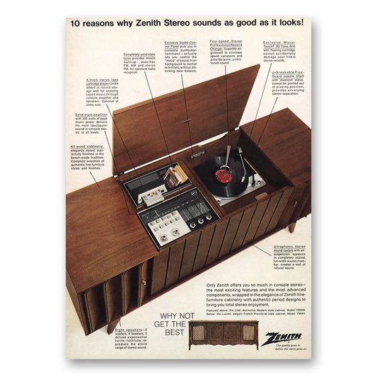 1967 Zenith Stereo Why Zenith Stereo Sounds As Good As It Looks Vintage Magazine Print Ad