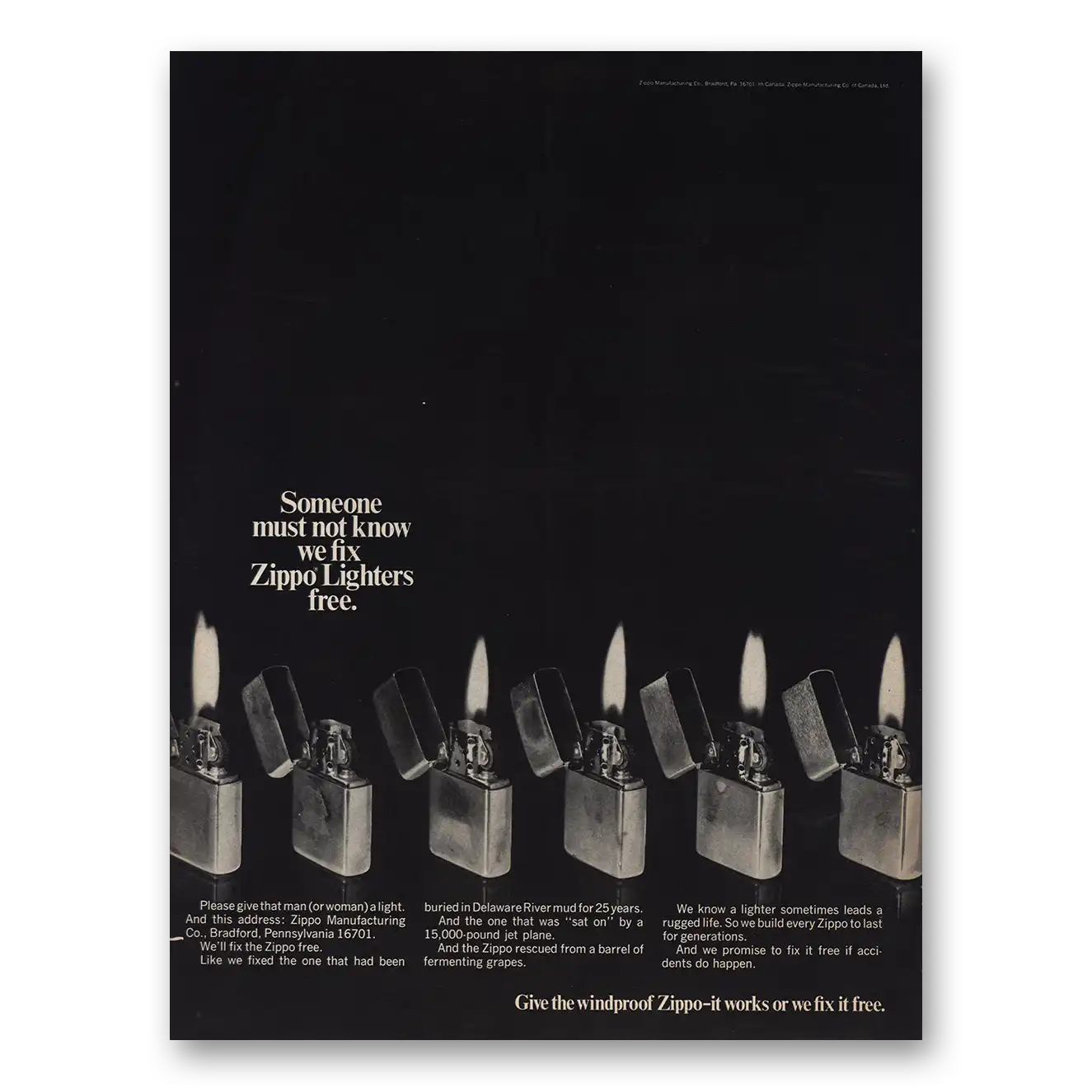 1968 Zippo Lighter Someone Must Not Know Fix Zippo Lighters Vintage Magazine Print Ad