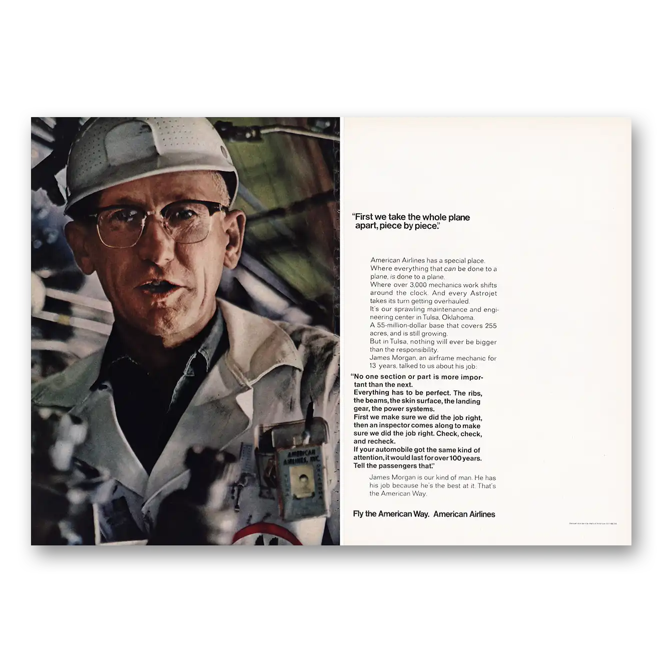 1969 American Airlines James Morgan Take the Whole Plane Apart Vintage Magazine Print Ad