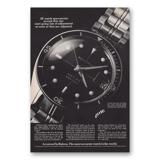 1969 Accutron Watch All Watch Movements Except This One Vintage Magazine Print Ad