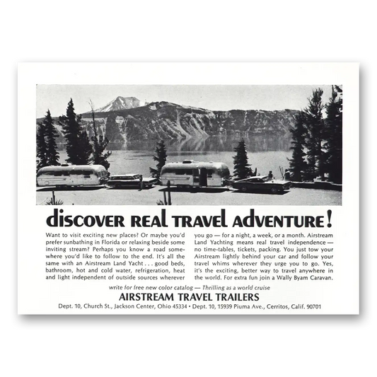 1969 Airstream Trailers Real Adventure 2 Airstreams Vintage Magazine Print Ad