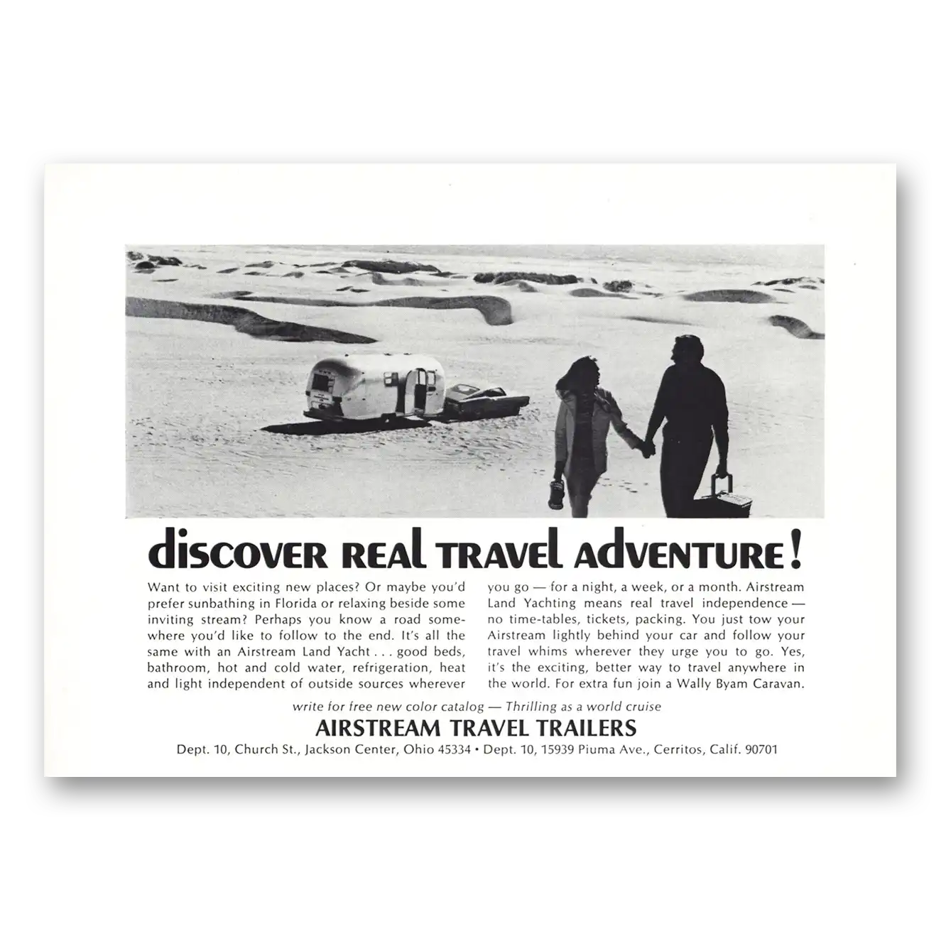 1969 Airstream Trailers Sand Dunes Discover Real Travel Adventure Vintage Magazine Print Ad