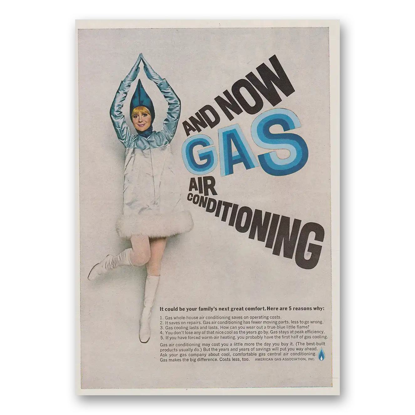 1969 American Gas And Now Gas Air Conditioning Vintage Magazine Print Ad