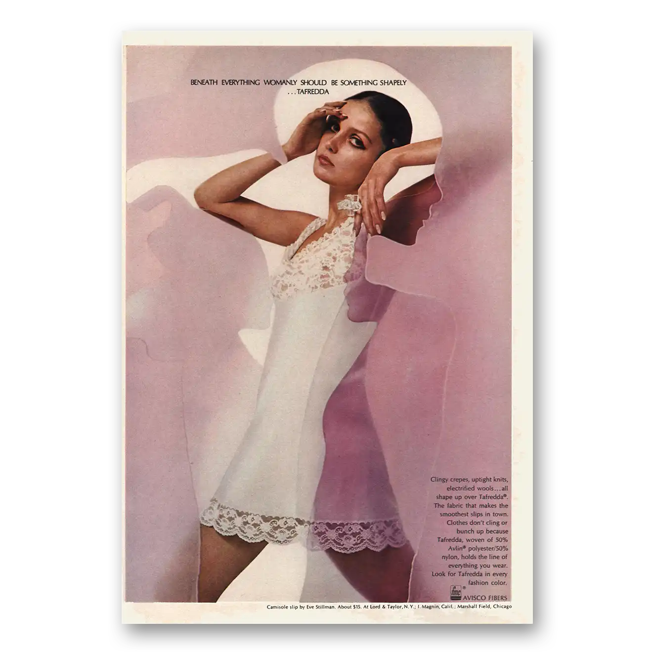 1969 Avisco Fibers Beneath Everything Womanly Vintage Magazine Print Ad