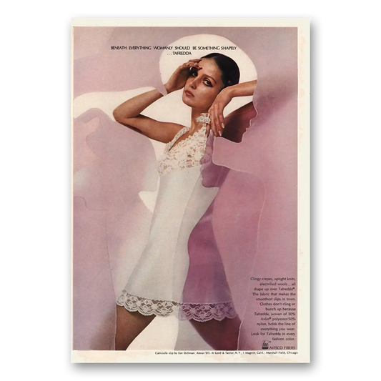 1969 Avisco Fibers Beneath Everything Womanly Vintage Magazine Print Ad