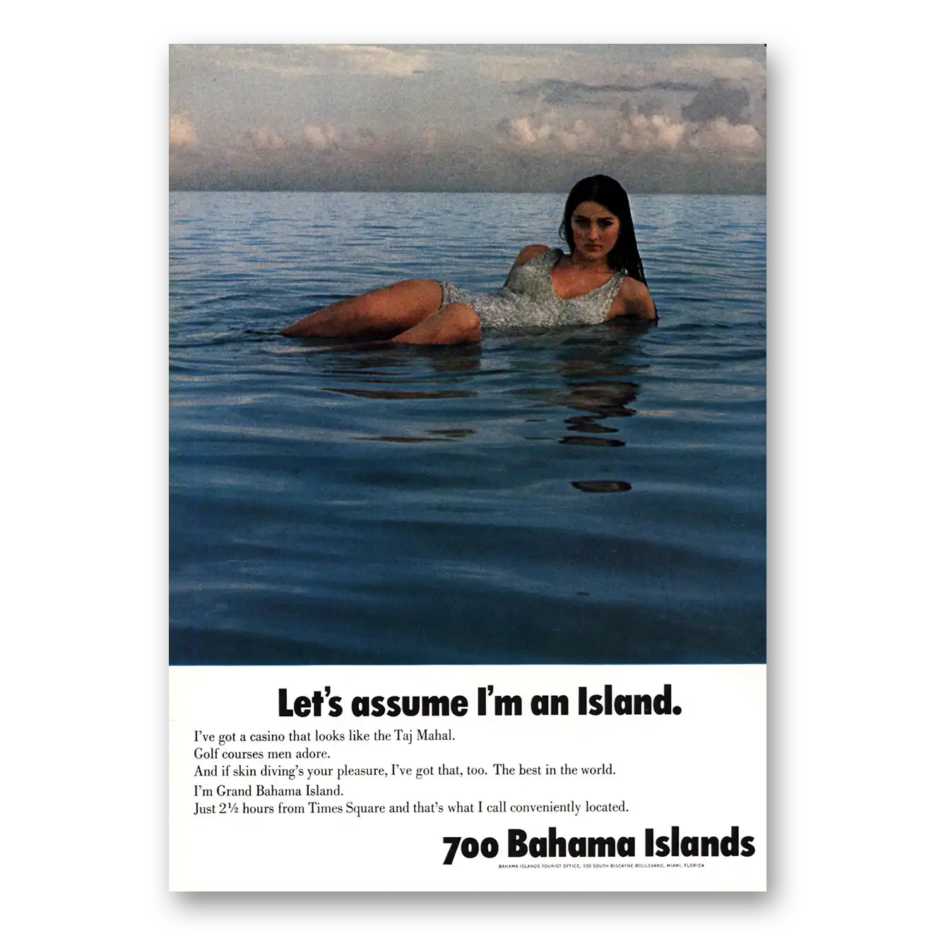 1969 Bahamas Assume Im An Island Vintage Magazine Print Ad