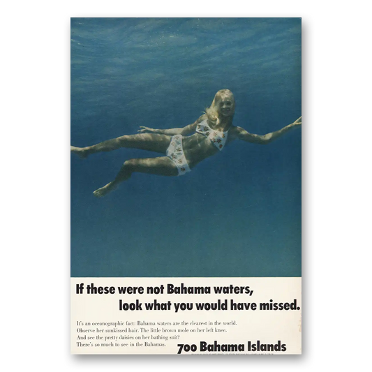 1969 Bahamas If These Were Not Bahama Waters Vintage Magazine Print Ad