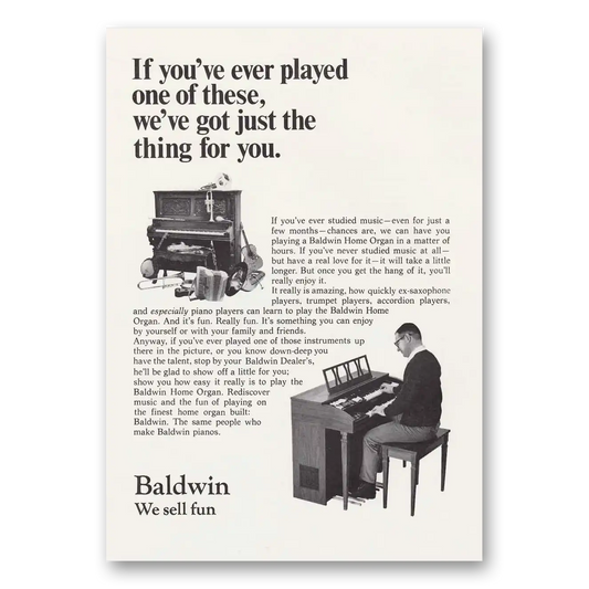 1969 Baldwin Home Organ Ever Played One of These Vintage Magazine Print Ad