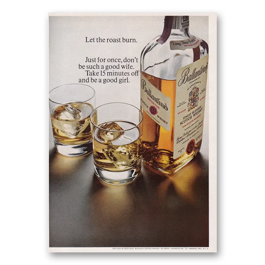 1969 Ballantines Ale Don't Be Such a Good Wife Vintage Magazine Print Ad