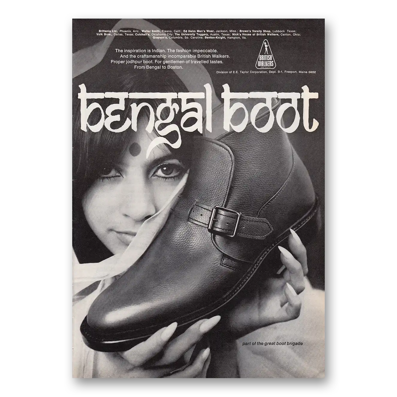 1969 Bengal Boot Inspiration Is Indian Vintage Magazine Print Ad