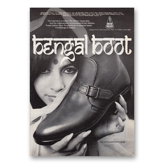 1969 Bengal Boot Inspiration Is Indian Vintage Magazine Print Ad