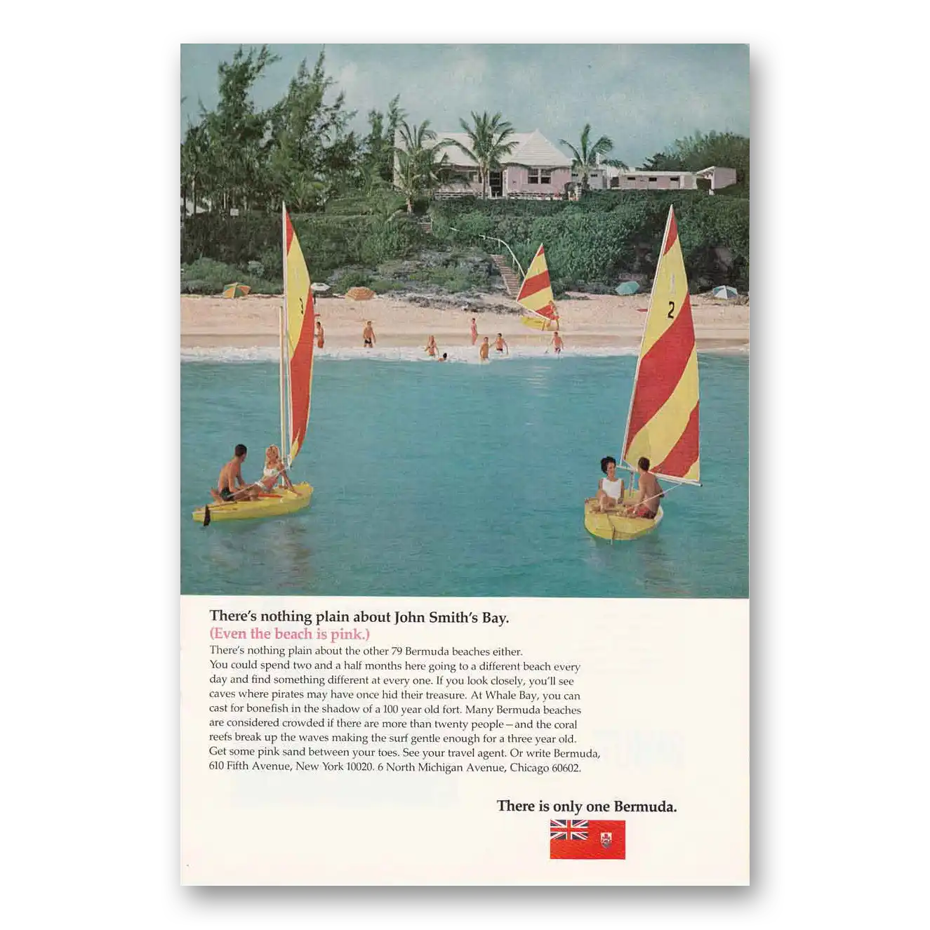 1969 Bermuda John Smiths Bay Vintage Magazine Print Ad