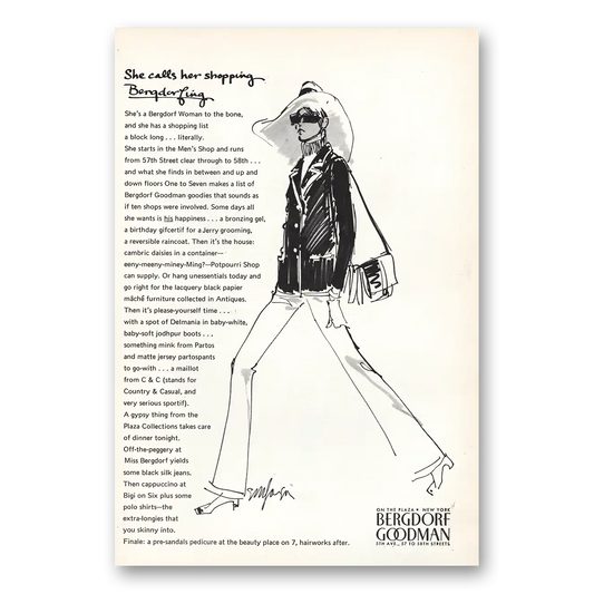 1969 Bergdorf Goodman Bergdorfing Vintage Magazine Print Ad