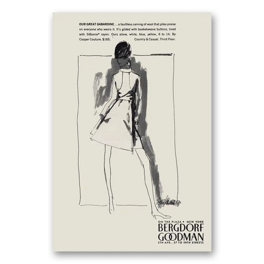 1969 Bergdorf Goodman Our Great Gabardine Vintage Magazine Print Ad