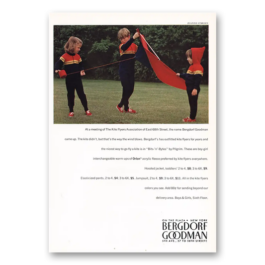 1969 Bergdorf Goodman Kite Flyers Association Vintage Magazine Print Ad