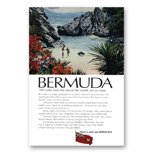 1969 Bermuda 700 Miles From the Rest of the World Vintage Magazine Print Ad