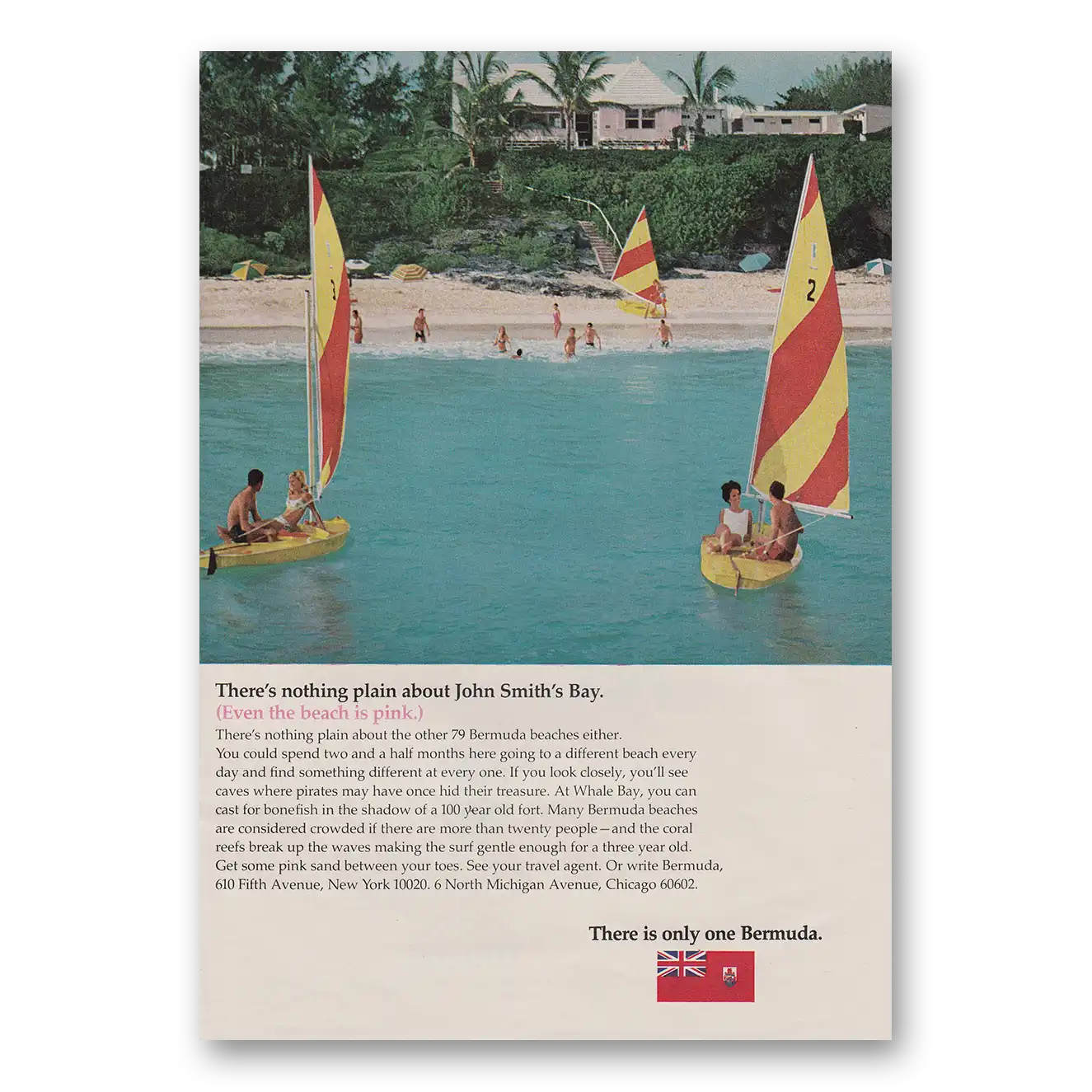 1969 Bermuda Nothing Plain About John Smiths Bay Vintage Magazine Print Ad