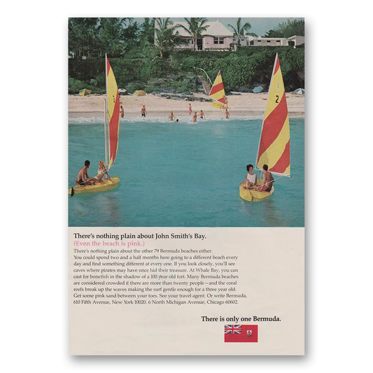 1969 Bermuda Nothing Plain About John Smiths Bay Vintage Magazine Print Ad