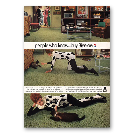 1969 Bigelow People Who Know Vintage Magazine Print Ad