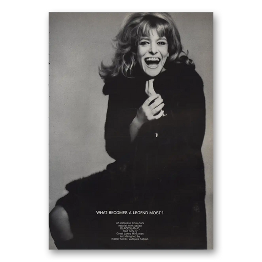 1969 Blackglama Melina Mercouri Vintage Magazine Print Ad