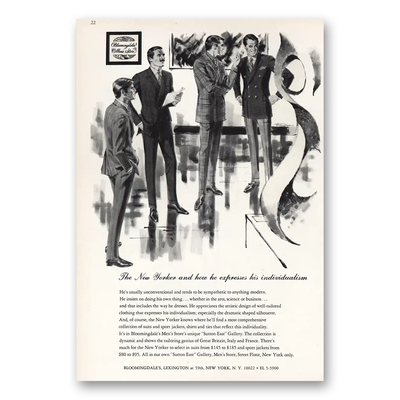 1969 Bloomingdales The New Yorker Vintage Magazine Print Ad