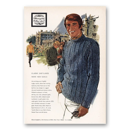 1969 Bloomingdales Mens Store Classic Shetlands Vintage Magazine Print Ad