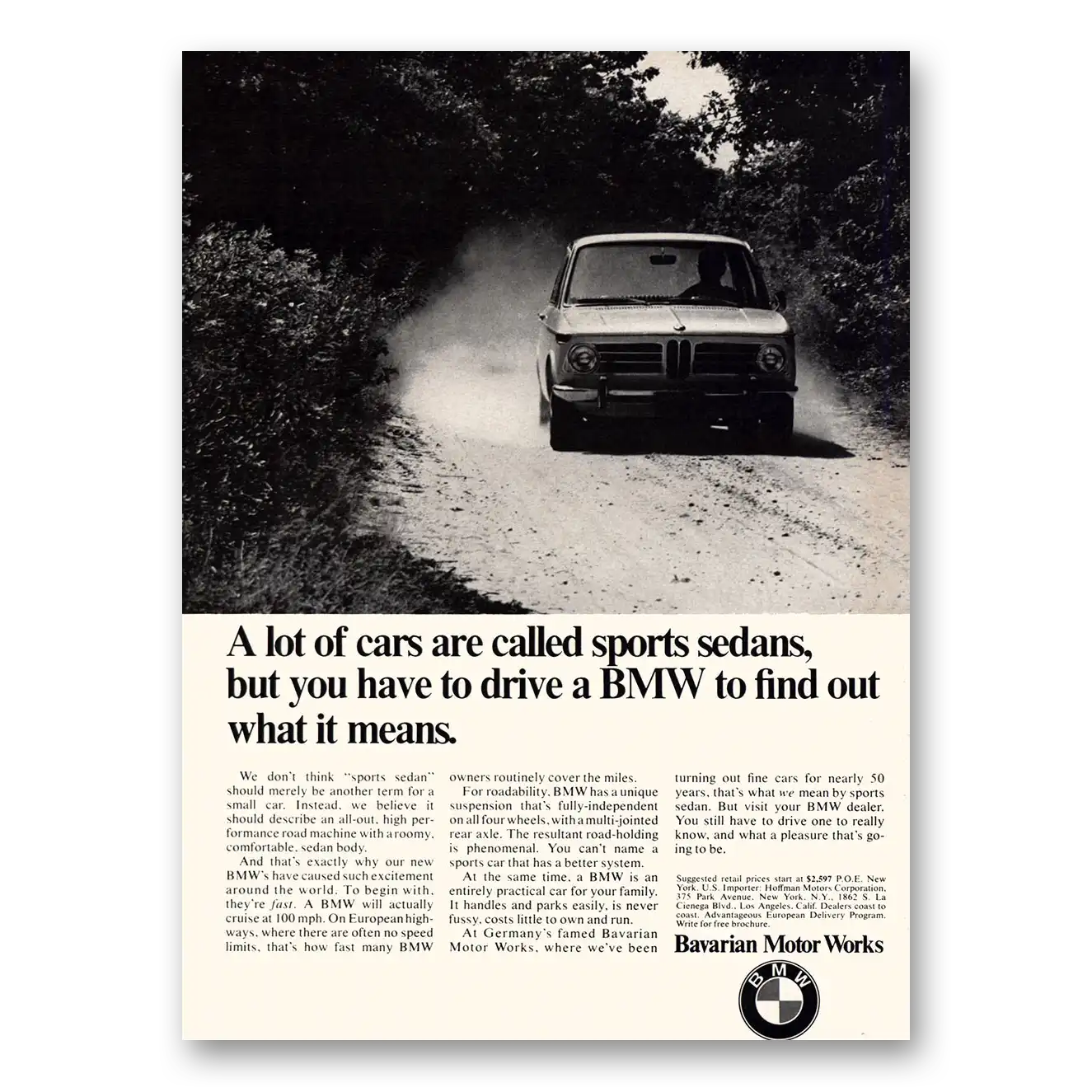 1969 BMW Lot of Cars Are Called Sports Sedans Vintage Magazine Print Ad