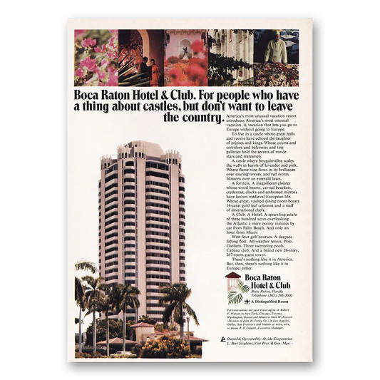 1969 Boca Raton Hotel and Club For People Who Have a Thing About Castles Vintage Magazine Print Ad