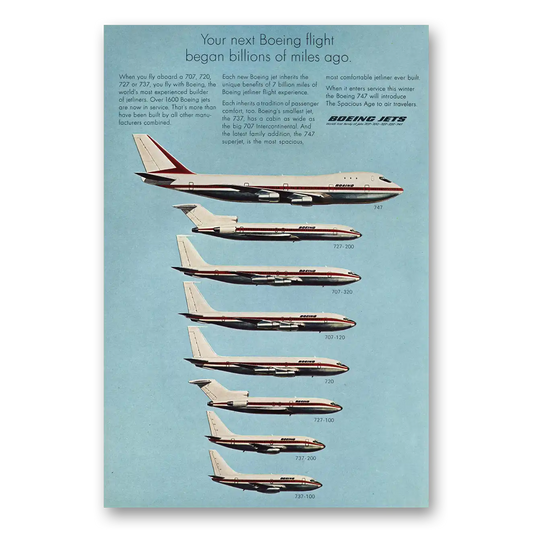 1969 Boeing Jets Next Boeing Flight Vintage Magazine Print Ad