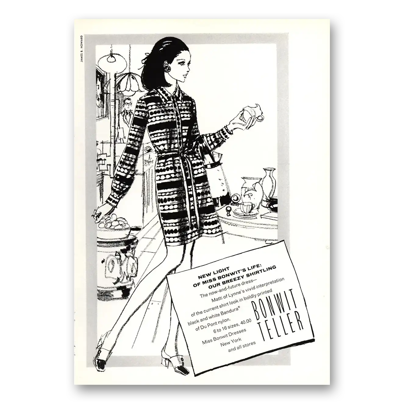 1969 Bonwit Teller Our Breezy Shirtling Vintage Magazine Print Ad