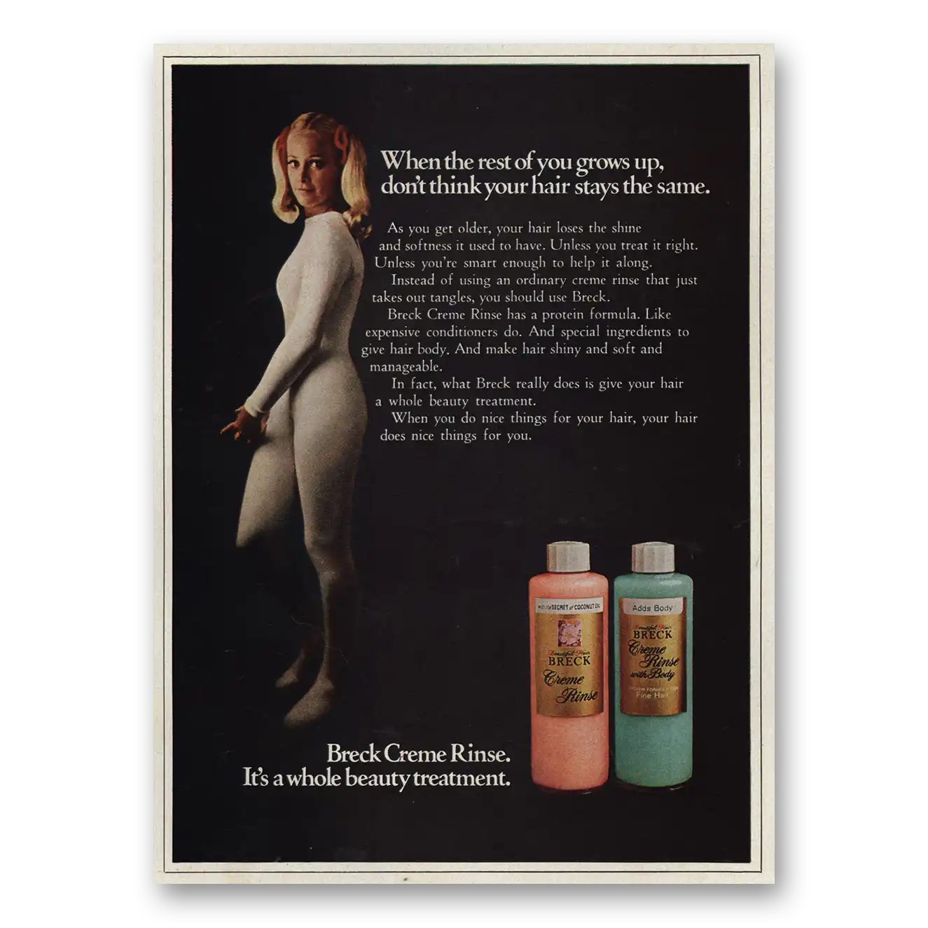 1969 Breck Creme Rinse When Rest of You Grows Up Vintage Magazine Print Ad