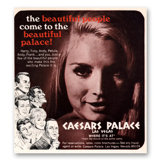 1969 Caesars Palace Beautiful People Beautiful Palace Vintage Magazine Print Ad