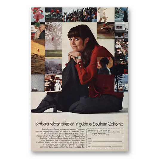 1969 Southern California Barbara Feldon Vintage Magazine Print Ad