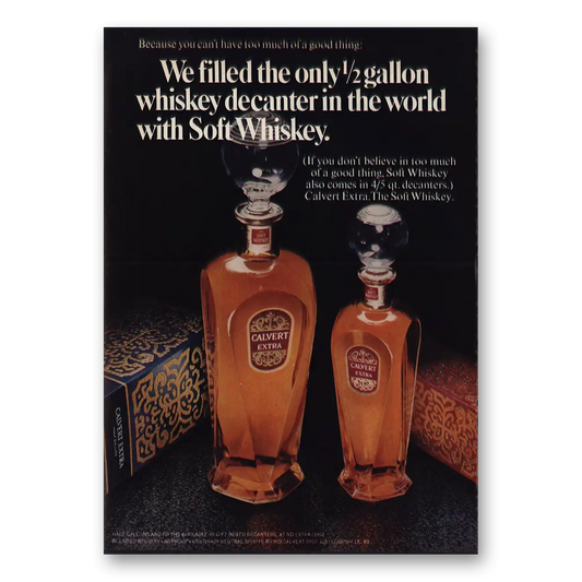 1969 Calvert Whiskey We Filled Whiskey Decanter Soft Whiskey Vintage Magazine Print Ad