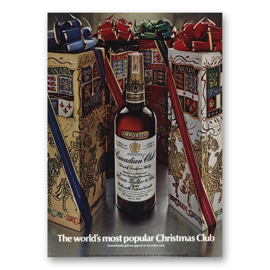 1969 Canadian Club Most Popular Christmas Club Vintage Magazine Print Ad