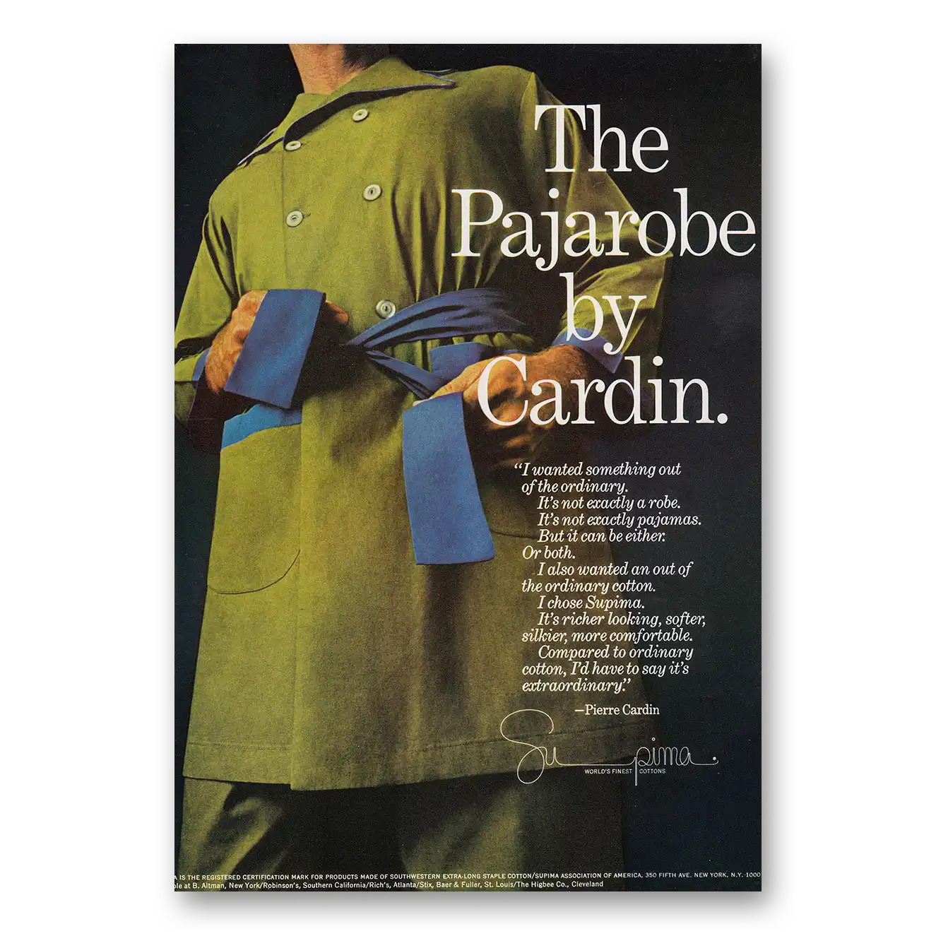 1969 Pajarobe Something Out of the Ordinary Vintage Magazine Print Ad