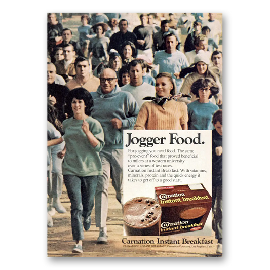 1969 Carnation Instant Breakfast Jogger Food Vintage Magazine Print Ad