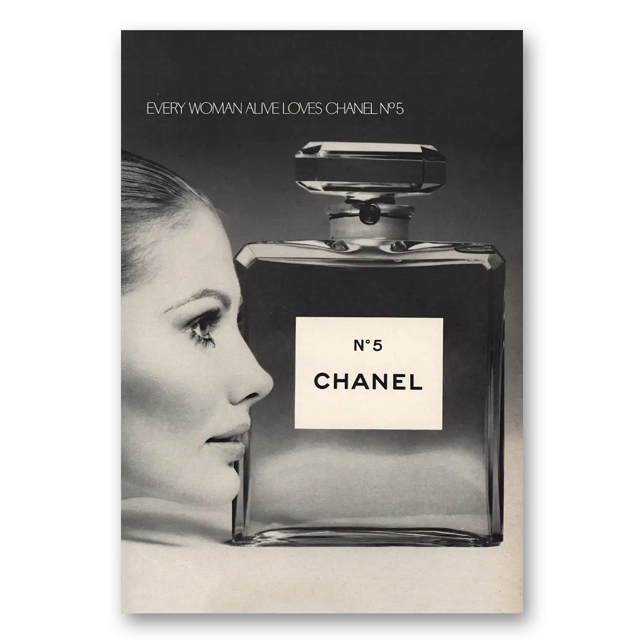 1969 Chanel No 5 Every Woman Alive Loves Vintage Magazine Print Ad