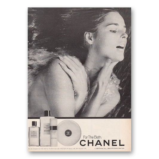 1969 Chanel No 5 For the Bath Vintage Magazine Print Ad