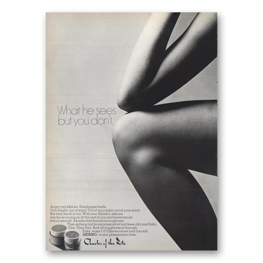 1969 Charles of the Ritz What He Sees Vintage Magazine Print Ad