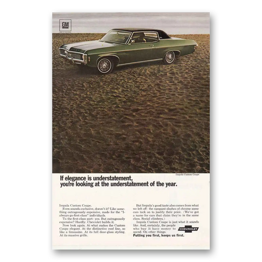 1969 Chevrolet Impala Elegance Is Understatement Vintage Magazine Print Ad