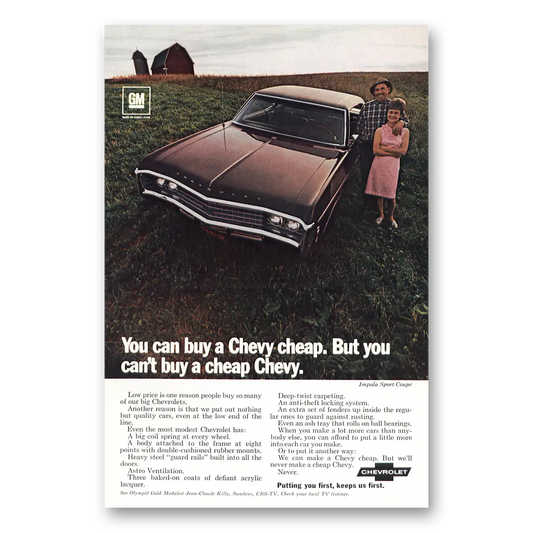 1969 Chevrolet Impala You Can Buy a Chevy Cheap Vintage Magazine Print Ad