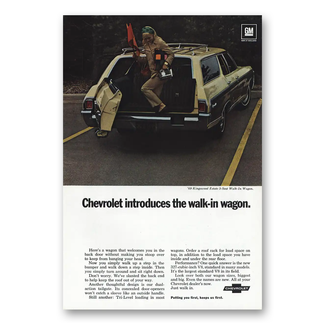 1968 Chevrolet Kingswood Station Wagon Kingswood Estate Walk In Wagon Vintage Magazine Print Ad