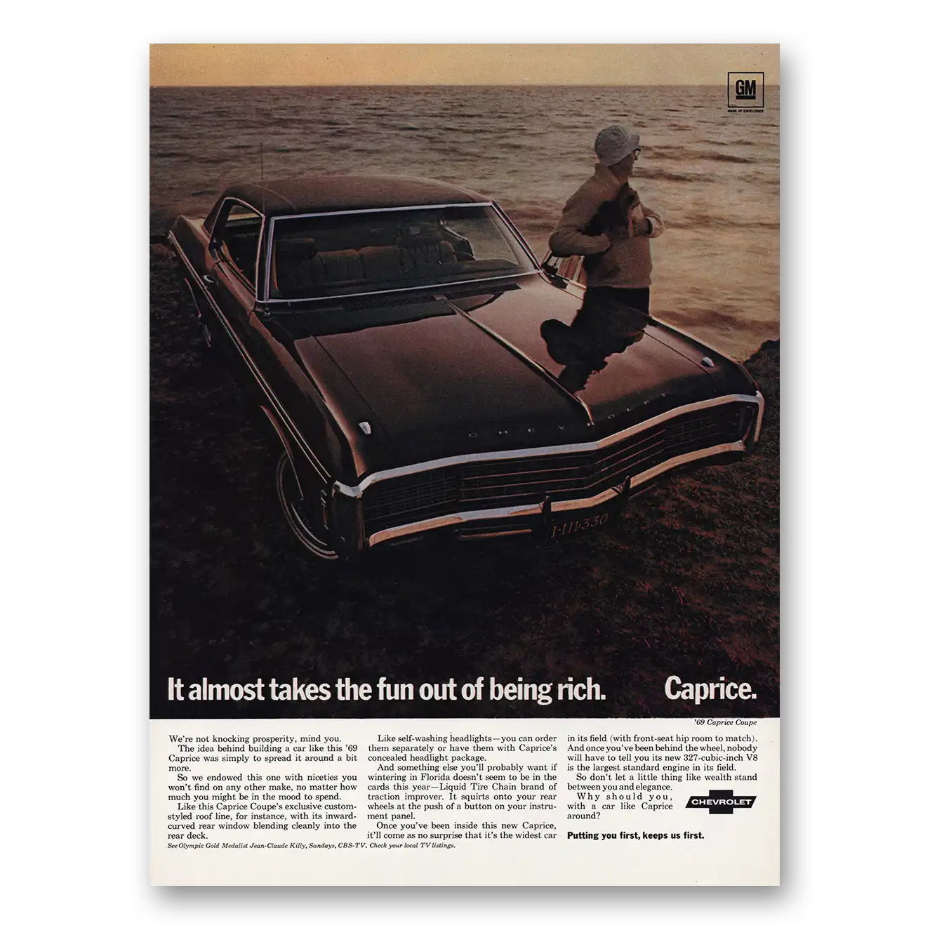 1968 Chevrolet Caprice Takes the Fun Out of Being Rich Vintage Magazine Print Ad