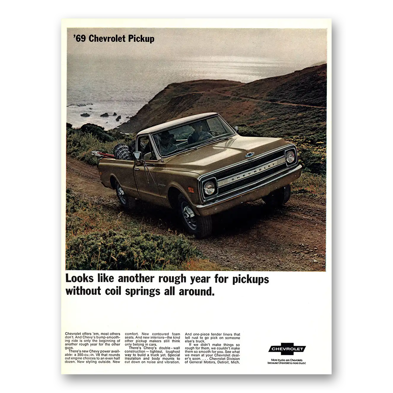 1968 Chevrolet Pickup Another Rough Year Vintage Magazine Print Ad