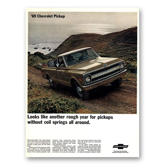 1968 Chevrolet Pickup Another Rough Year Vintage Magazine Print Ad